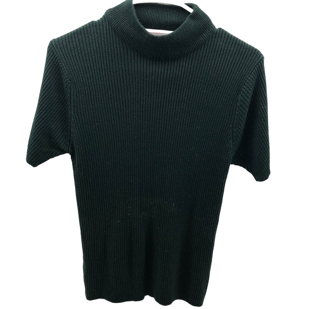 Women's‎ acrylic sweater by crystal Kobe medium green short sleeve